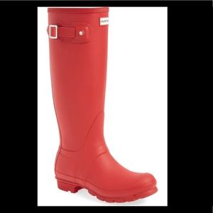 Tall red Hunter Rainboots